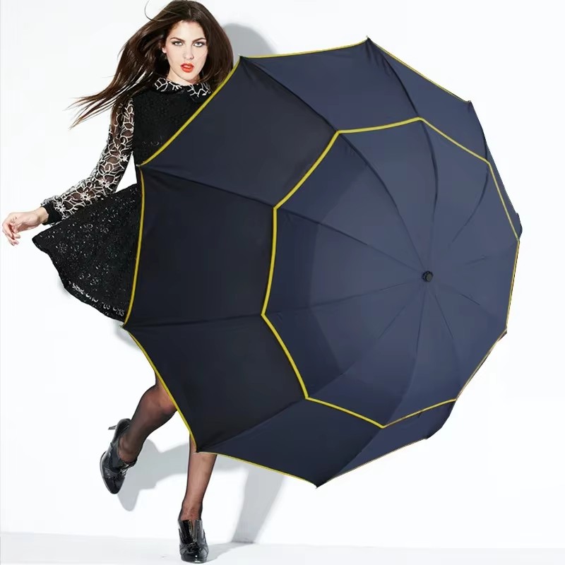 Double Strong Wind Resistant U - Golf Umbrella Large recension och pris